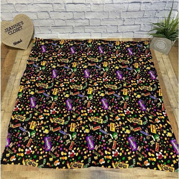 M&M Mars Snickers Skittles Candy Chocolate Silk Scarf Novelty Print 34”x34” Vtg - Picture 1 of 13
